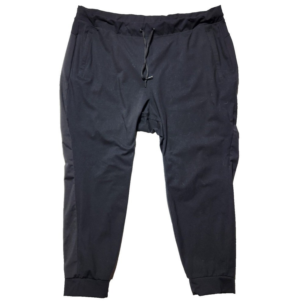 Yogalicious Lux Womens 3X Black‎ Joggers Drawstring Zipper Pockets Tapered Pants